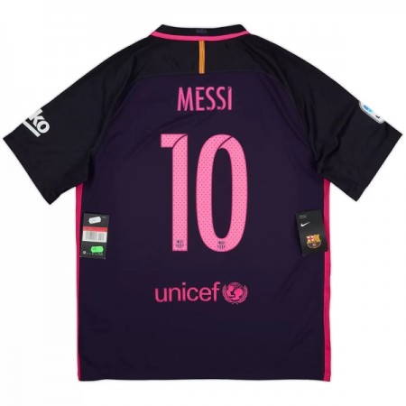 Levné Barcelona Messi 10 2016-17 Retro Venkovní Fotbalové dresy Krátký Rukáv