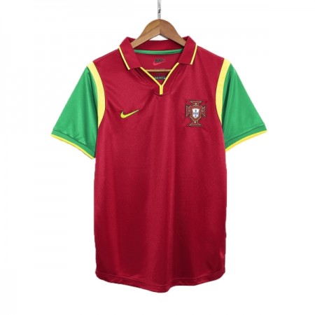 Levné Portugalsko Retro Domácí Fotbalové dresy 1998 Krátký Rukáv