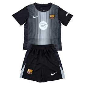 Levné FC Barcelona Brankářské Dětské Černá 2025-26 Krátký Rukáv