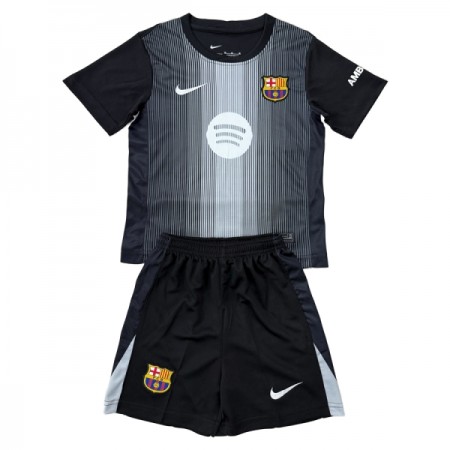 Levné FC Barcelona Brankářské Dětské Černá 2025-26 Krátký Rukáv