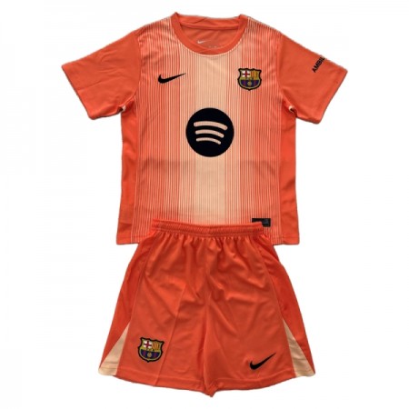Levné FC Barcelona Brankářské Dětské Oranžový 2025-26 Krátký Rukáv