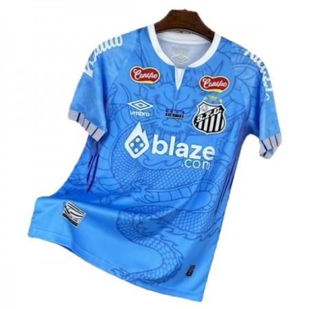 Levné Santos FC Dragon Modrá 2025-26 Krátký Rukáv