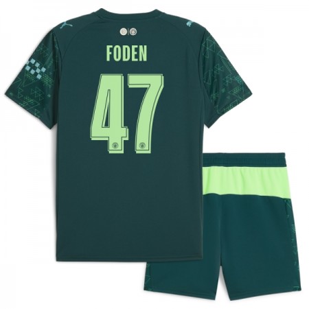Levné Manchester City Foden 47 EA Sport Dětské Čtvrtý Fotbalové dresy 2025-26 Krátký Rukáv