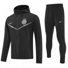Inter Milán Tréninkový Bunda Kapucí Černá 2025-26