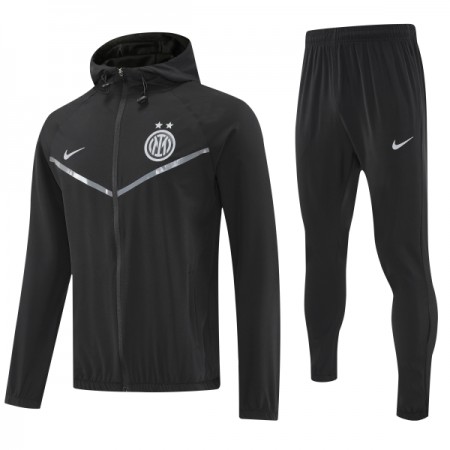 Inter Milán Tréninkový Bunda Kapucí Černá 2025-26