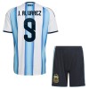 Levné Argentina J. Alvarez 9 Dětské Domácí Fotbalové dresy MS 2026 Krátký Rukáv