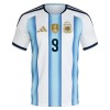 Levné Argentina J. Alvarez 9 Domácí Fotbalové dresy MS 2026 Krátký Rukáv