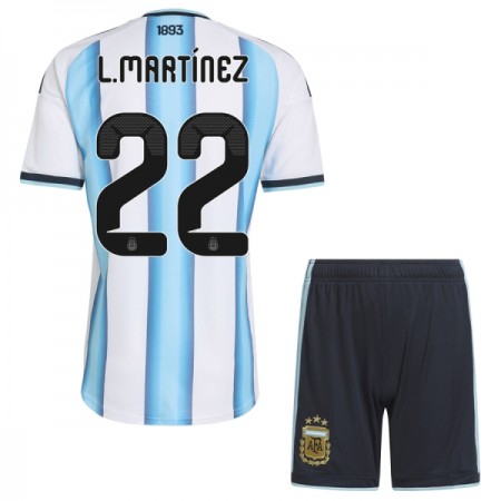 Levné Argentina Lautaro Martinez 22 Dětské Domácí Fotbalové dresy MS 2026 Krátký Rukáv