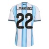 Levné Argentina Lautaro Martinez 22 Dětské Domácí Fotbalové dresy MS 2026 Krátký Rukáv