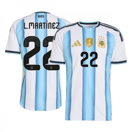 Levné Argentina Lautaro Martinez 22 Domácí Fotbalové dresy MS 2026 Krátký Rukáv
