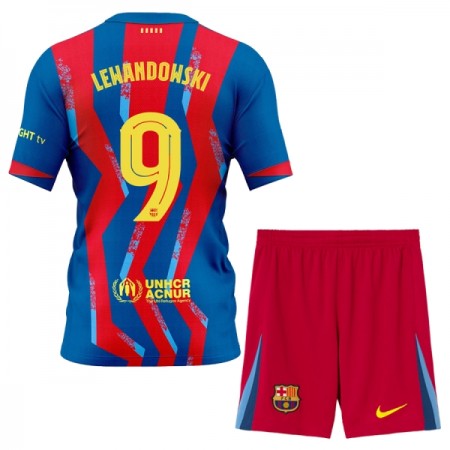 Levné FC Barcelona Lewandowski 9 Dětské Čtvrtý Fotbalové dresy 2025-26 Krátký Rukáv