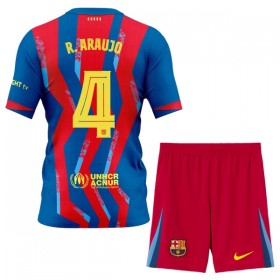 Levné FC Barcelona R. Araujo 4 Dětské Čtvrtý Fotbalové dresy 2025-26 Krátký Rukáv