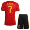 Levné Belgie De Bruyne 7 Dětské Domácí Fotbalové dresy MS 2026 Krátký Rukáv