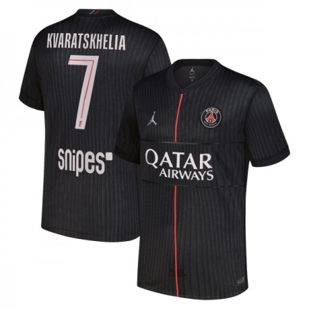 Levné Paris Saint-Germain Kvaratskhelia 7 Jordan Čtvrtý Fotbalové dresy 2025-26 Krátký Rukáv
