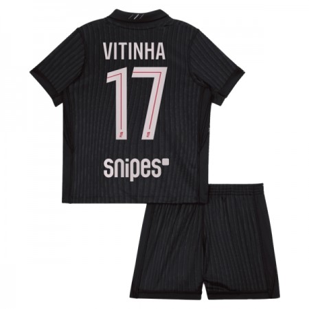 Levné Paris Saint-Germain Vitinha 17 Jordan Dětské Čtvrtý Fotbalové dresy 2025-26 Krátký Rukáv