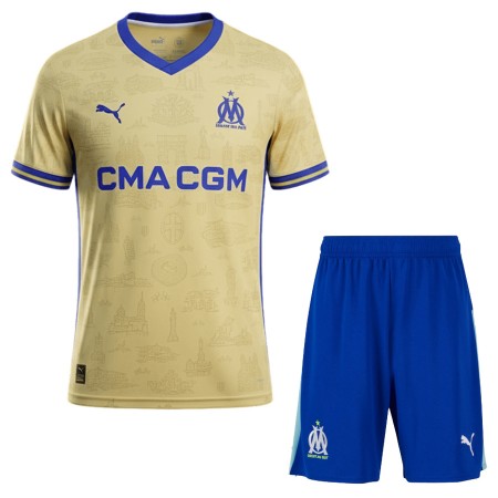 Levné Olympique de Marseille Dětské Čtvrtý Fotbalové dresy 2025-26 Krátký Rukáv