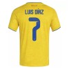 Levné Kolumbie Luis Diaz 7 Domácí Fotbalové dresy MS 2026 Krátký Rukáv