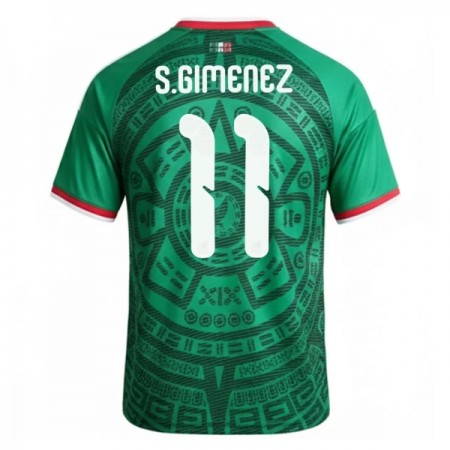 Levné Mexiko S.Gimenez 11 Domácí Fotbalové dresy MS 2026 Krátký Rukáv