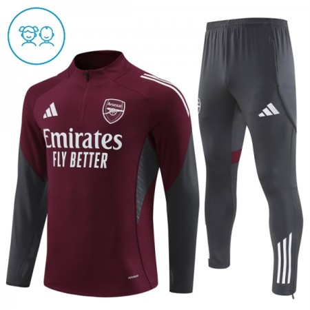 Arsenal Tréninkový Mikina Dětské Čtvrt Zip Červená 2025-26