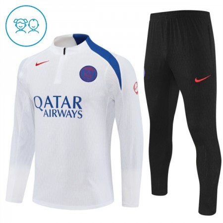Paris Saint-Germain Tréninkový Mikina Dětské Čtvrt Zip Bílá 2025-26