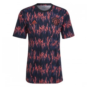 Levné Manchester United Pre-Match Černá 2025-26 Krátký Rukáv