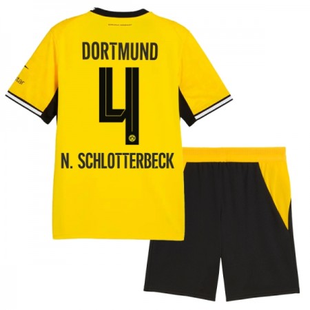 Levné Borussia Dortmund N. Schlotterbeck 4 Dětské Domácí Fotbalové dresy 2026-27 Krátký Rukáv