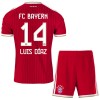 Levné FC Bayern Mnichov Luis Diaz 14 Dětské Domácí Fotbalové dresy 2026-27 Krátký Rukáv
