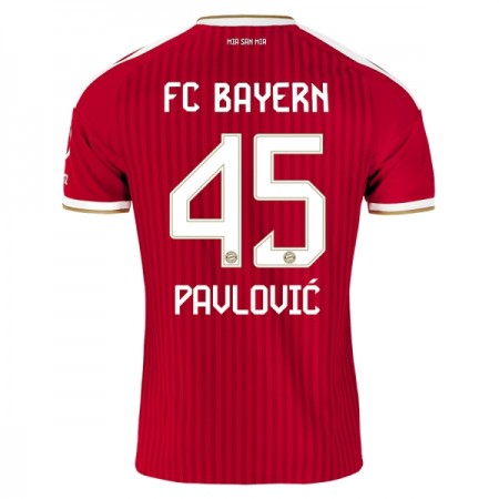 Levné FC Bayern Mnichov Pavlovic 45 Domácí Fotbalové dresy 2026-27 Krátký Rukáv