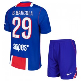 Levné Paris Saint-Germain Bradley Barcola 29 Dětské Domácí Fotbalové dresy 2026-27 Krátký Rukáv