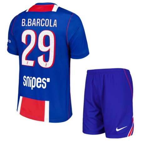Levné Paris Saint-Germain Bradley Barcola 29 Dětské Domácí Fotbalové dresy 2026-27 Krátký Rukáv
