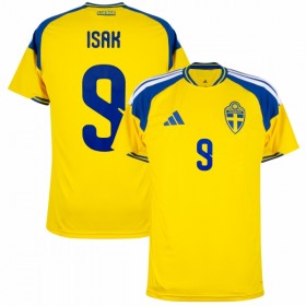 Levné Švédsko Isak 9 Domácí Fotbalové dresy MS 2026 Krátký Rukáv
