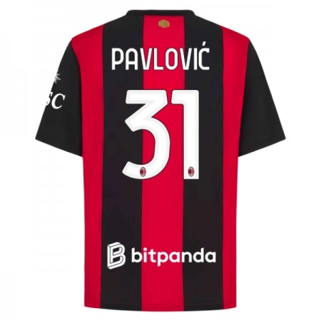 Levné AC Milán Pavlovic 31 Domácí Fotbalové dresy 2026-27 Krátký Rukáv