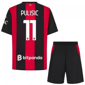 Levné AC Milán Pulisic 11 Dětské Domácí Fotbalové dresy 2026-27 Krátký Rukáv