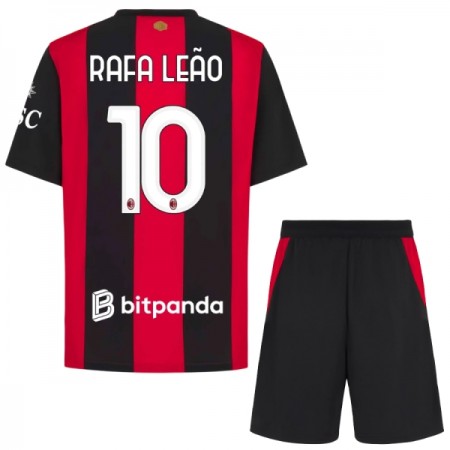 Levné AC Milán Rafael Leao 10 Dětské Domácí Fotbalové dresy 2026-27 Krátký Rukáv