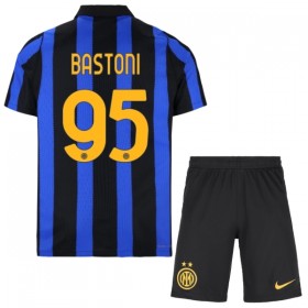 Levné Inter Milán Bastoni 95 Dětské Domácí Fotbalové dresy 2026-27 Krátký Rukáv