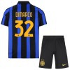 Levné Inter Milán Dimarco 32 Dětské Domácí Fotbalové dresy 2026-27 Krátký Rukáv