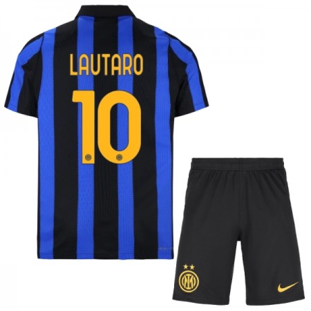 Levné Inter Milán Lautaro 10 Dětské Domácí Fotbalové dresy 2026-27 Krátký Rukáv