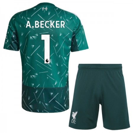 Levné Liverpool A. Becker 1 Brankářské Dětské Domácí Fotbalové dresy Zelená 2026-27 Krátký Rukáv