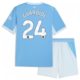 Levné Manchester City Gvardiol 24 Dětské Domácí Fotbalové dresy 2026-27 Krátký Rukáv