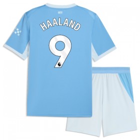 Levné Manchester City Haaland 9 Dětské Domácí Fotbalové dresy 2026-27 Krátký Rukáv