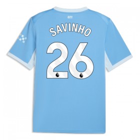 Levné Manchester City Savinho 26 Domácí Fotbalové dresy 2026-27 Krátký Rukáv