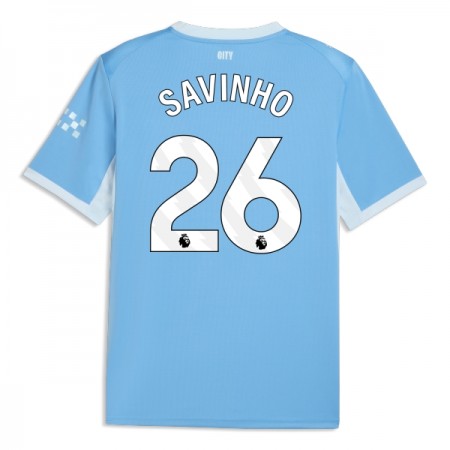 Levné Manchester City Savinho 26 Domácí Fotbalové dresy 2026-27 Krátký Rukáv