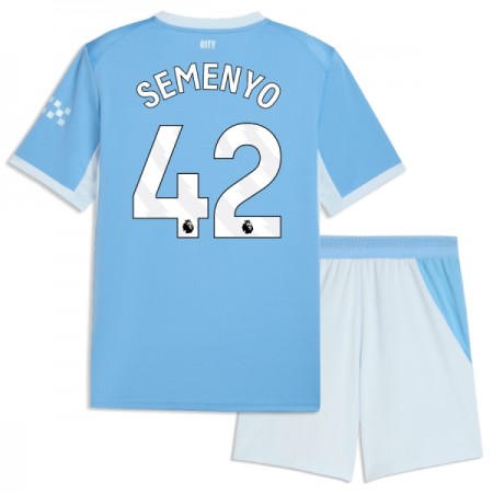 Levné Manchester City Semenyo 42 Dětské Domácí Fotbalové dresy 2026-27 Krátký Rukáv