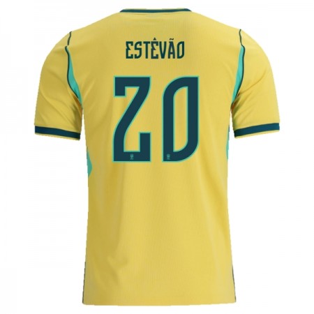 Levné Brazílie Estevao 20 Domácí Fotbalové dresy MS 2026 Krátký Rukáv
