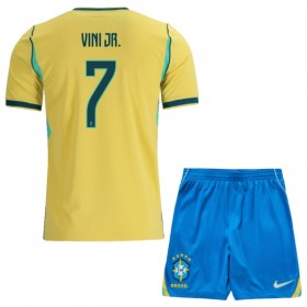 Levné Brazílie Vini JR. 7 Dětské Domácí Fotbalové dresy MS 2026 Krátký Rukáv