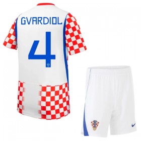 Levné Chorvatsko Gvardiol 4 Dětské Domácí Fotbalové dresy MS 2026 Krátký Rukáv