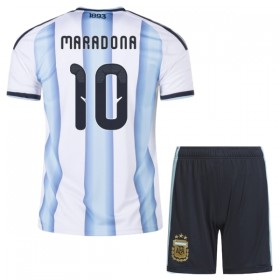 Levné Argentina Maradona 10 Dětské Domácí Fotbalové dresy MS 2026 Krátký Rukáv