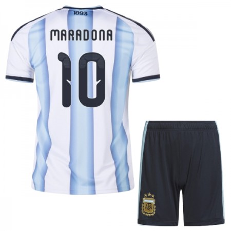Levné Argentina Maradona 10 Dětské Domácí Fotbalové dresy MS 2026 Krátký Rukáv