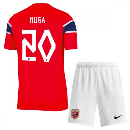Levné Norsko Nusa 20 Dětské Domácí Fotbalové dresy MS 2026 Krátký Rukáv