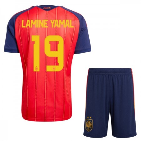 Levné Španělsko 2 Stars Lamine Yamal 19 Dětské Domácí Fotbalové dresy MS 2026 Krátký Rukáv